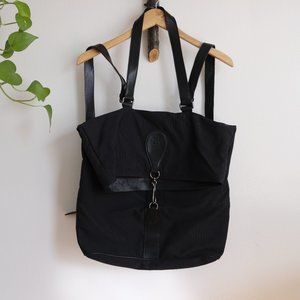 Il Bisonte Leather and Canvas Backpack